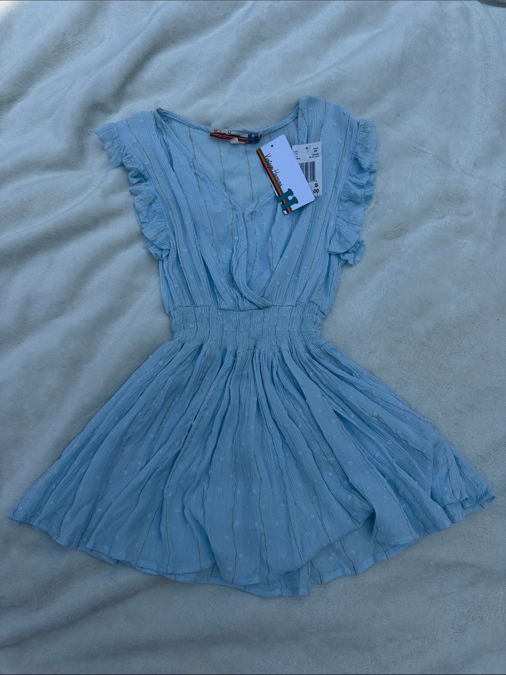 Vintage Havana Light Blue Top with Gold Stripes